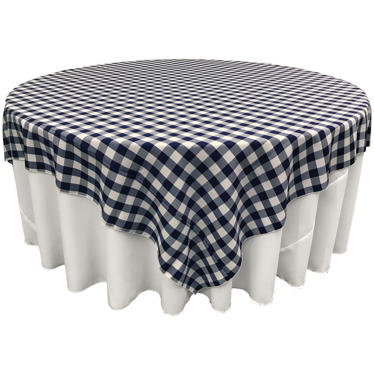 Square Tablecloth 72 x 72 Inch Gingham Checkered Polyester Overlay Use